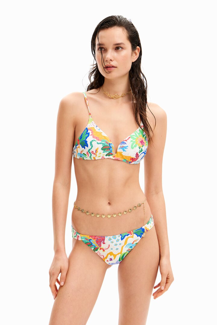 Jungle design triangle bikini top