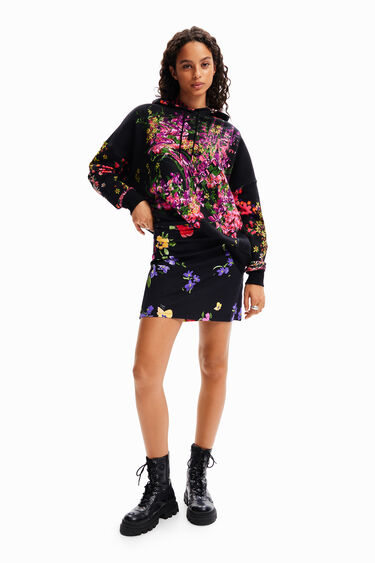 Mini-jupe élastiquée fleurs | Desigual