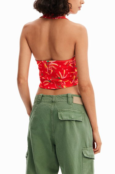 Korte aangerimpelde top | Desigual