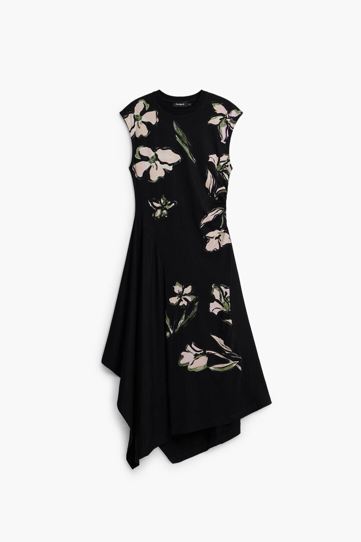 Asymmetric floral dress | Desigual