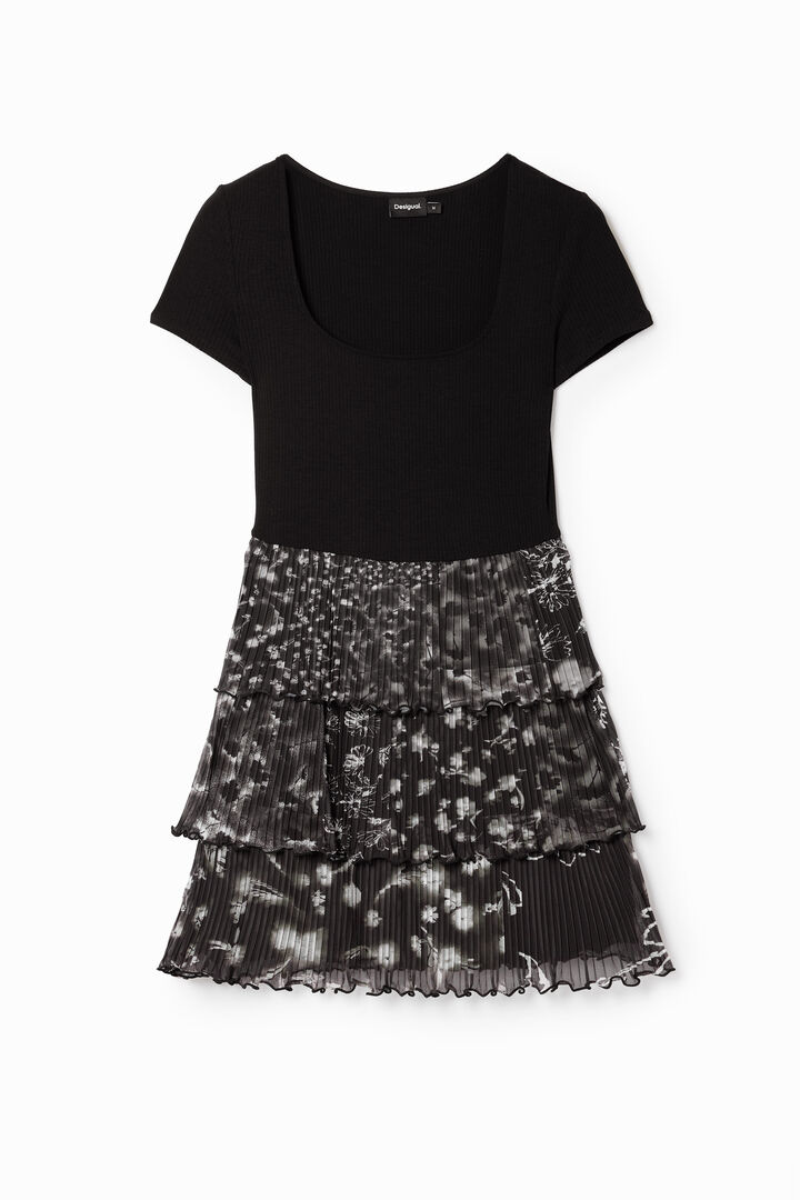 Pleated combination mini dress | Desigual