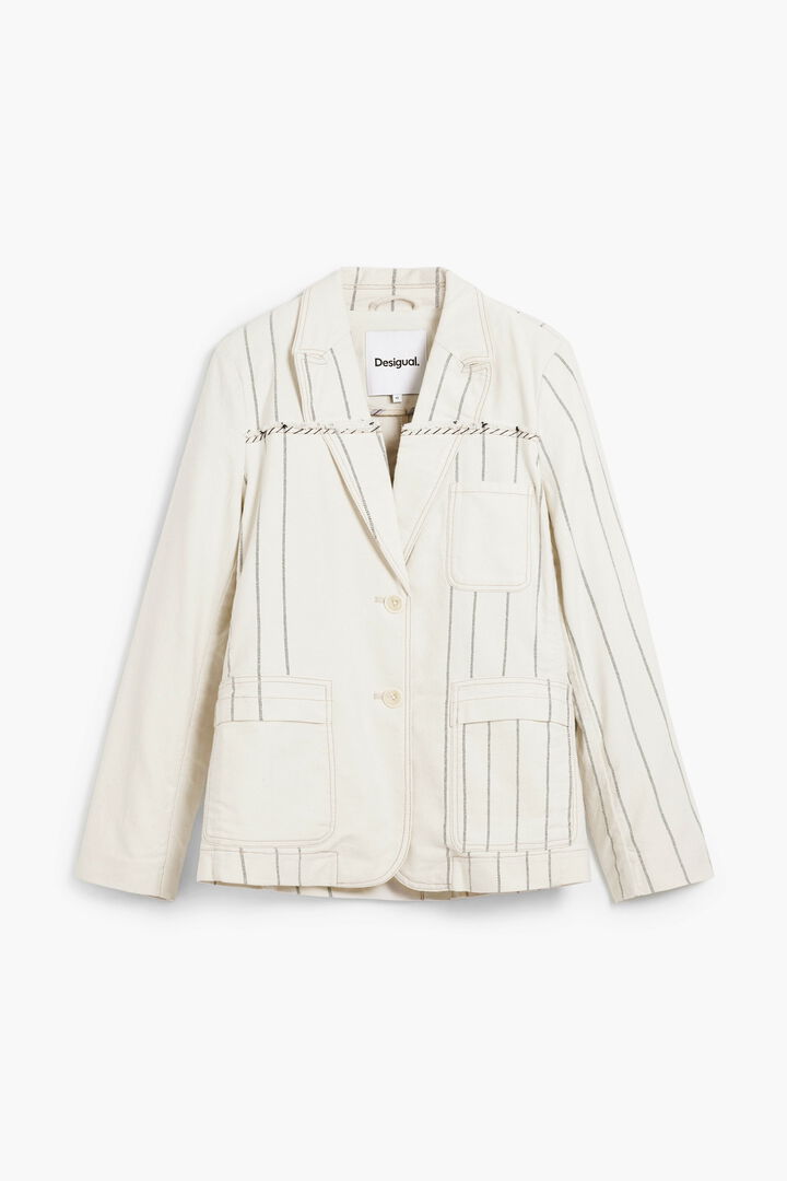 Asymmetrischer gestreifter Blazer | Desigual