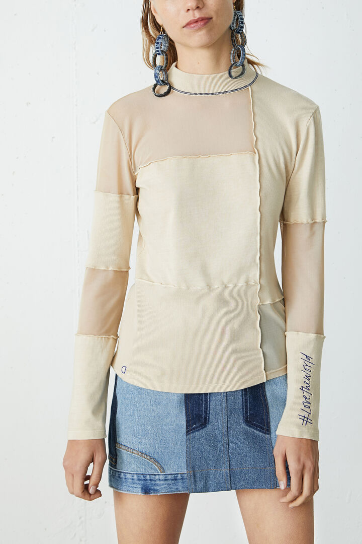 Slim T-shirt recycled textures | Desigual