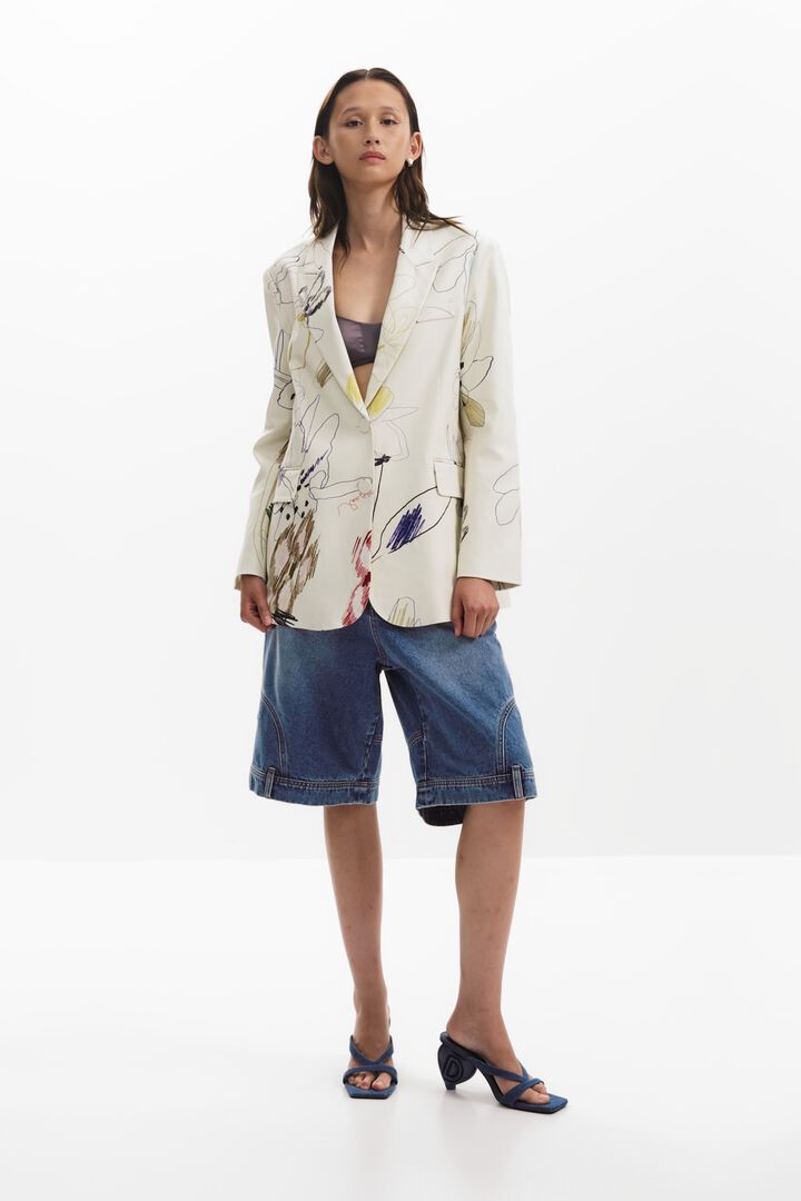 Blazer with strokes | Desigual