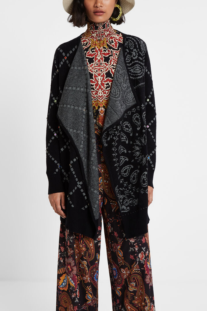 Poncho-style open jumper | Desigual