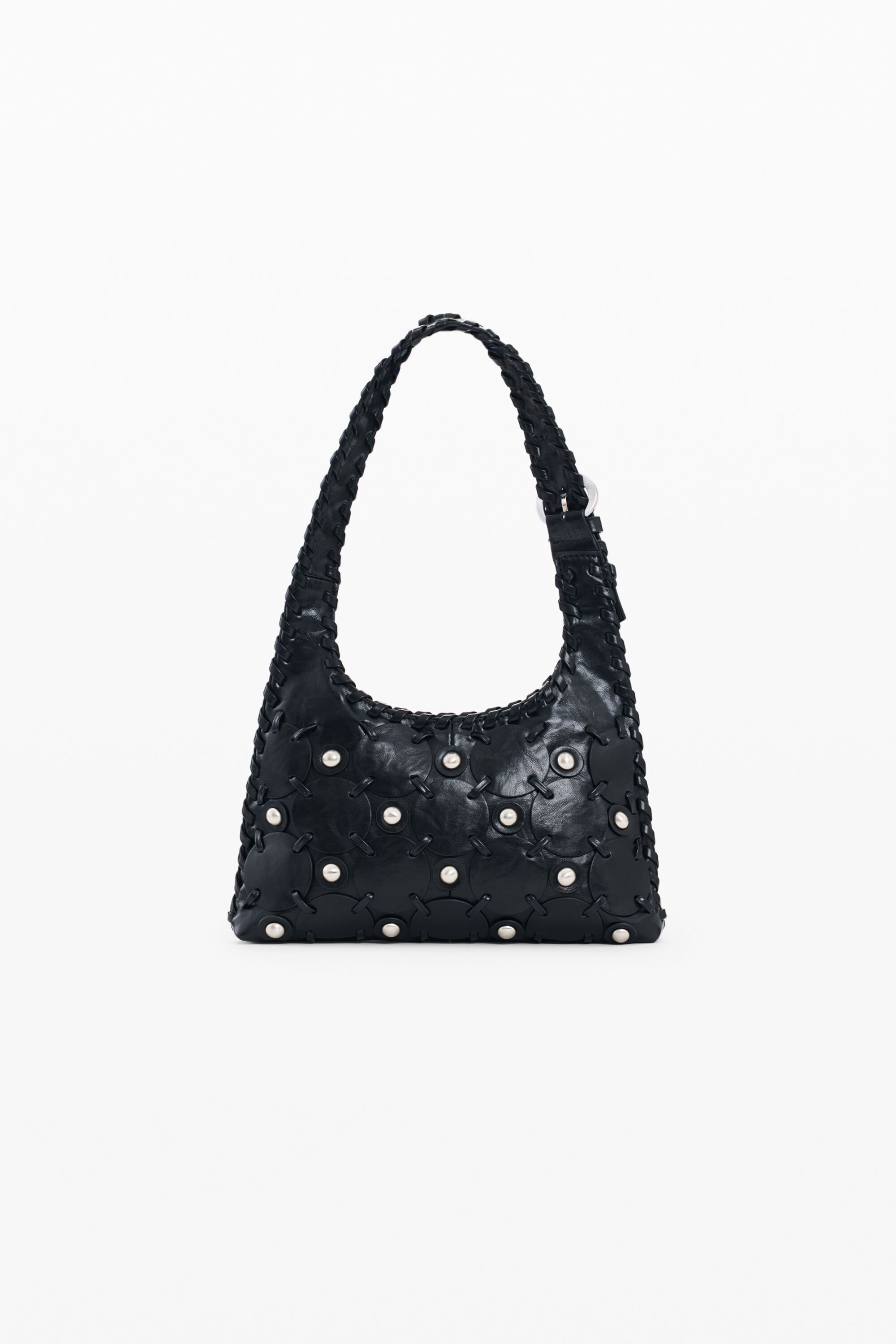 Studded faux leather bag black women's accessories I Desigual.com