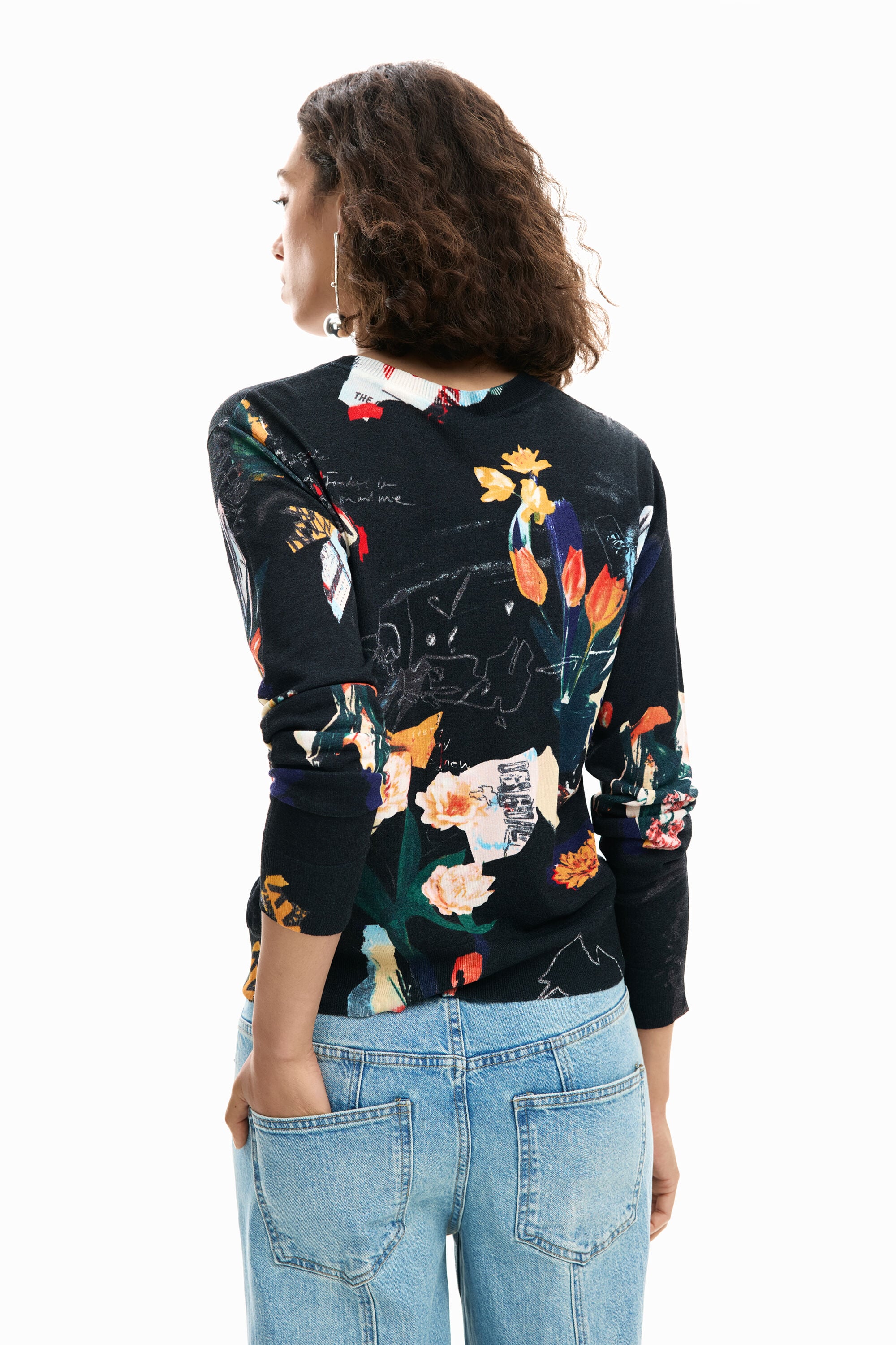Thin sweater plants multicolour Women's I Desigual.com
