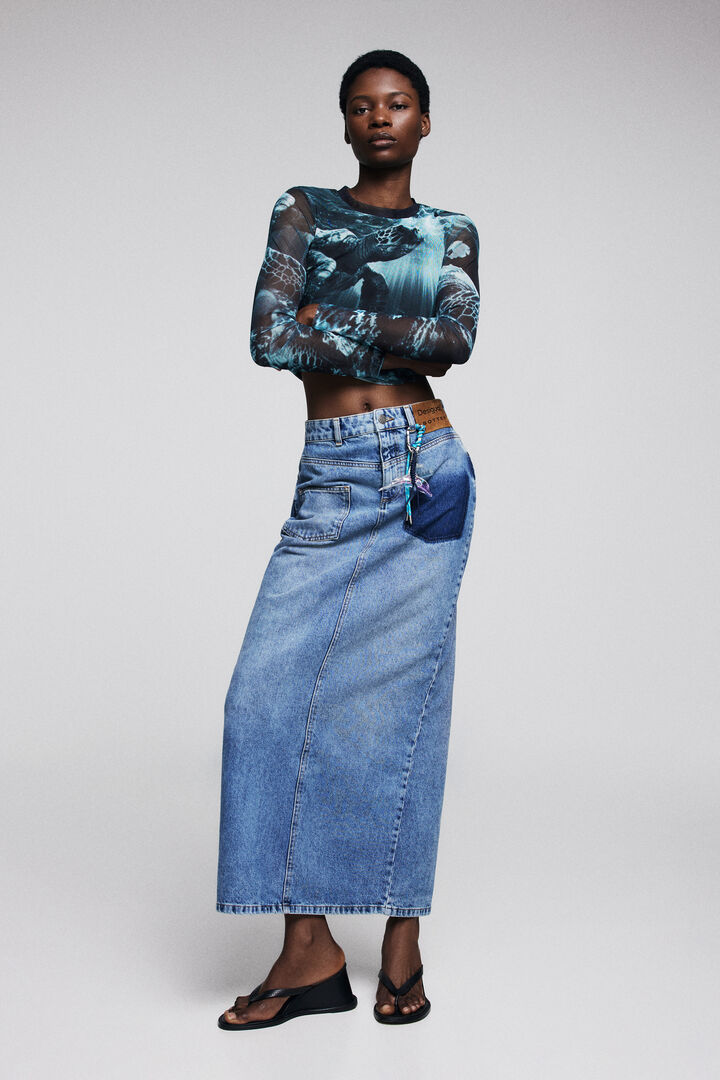 Gonna lunga in denim Botter | Desigual