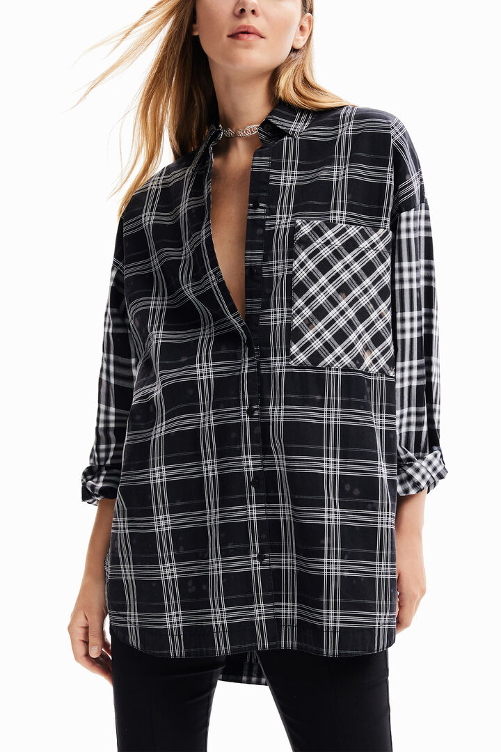 Camisa oversize patch cuadros | Desigual