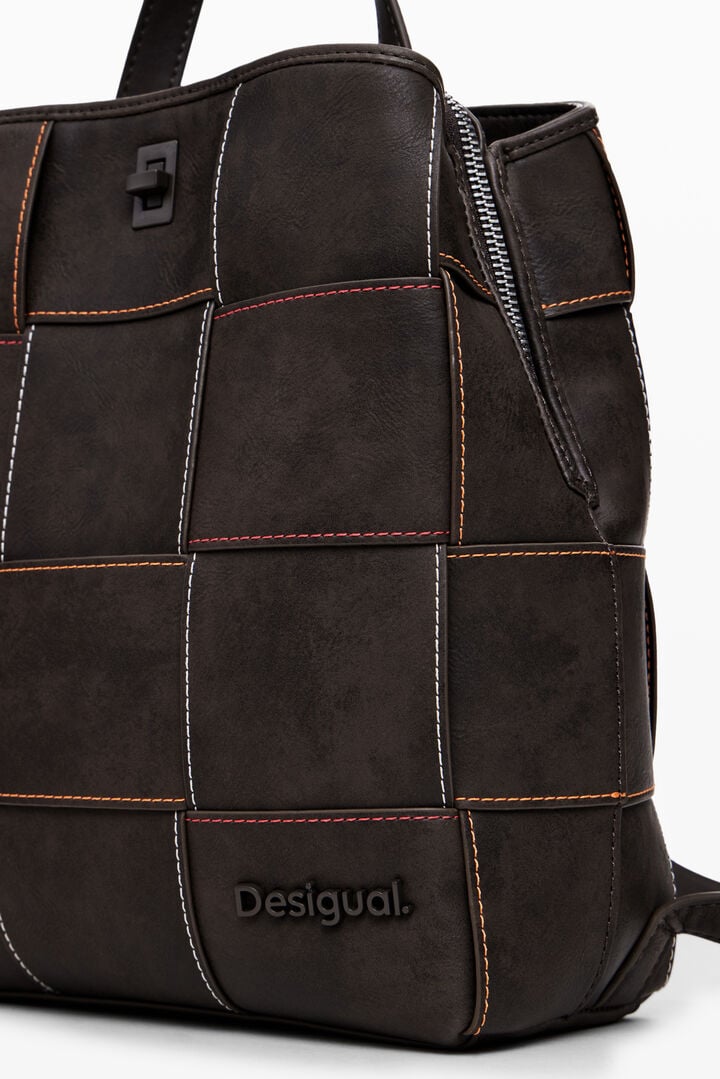 Mochila trenzada efecto piel mini | Desigual
