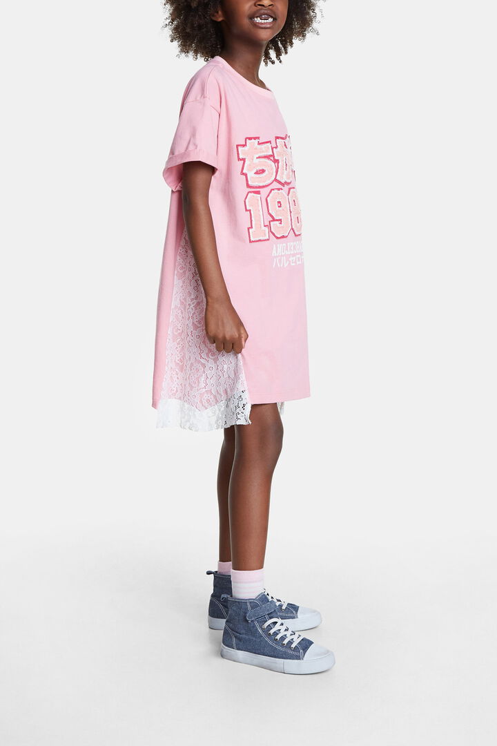T-shirt dress with lace | Desigual