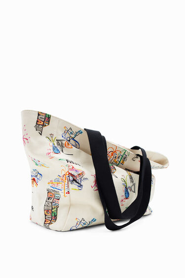 Bolso shopper grande ilustraciones | Desigual