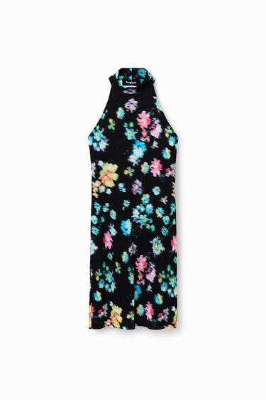 Vestido corto cuello halter | Desigual