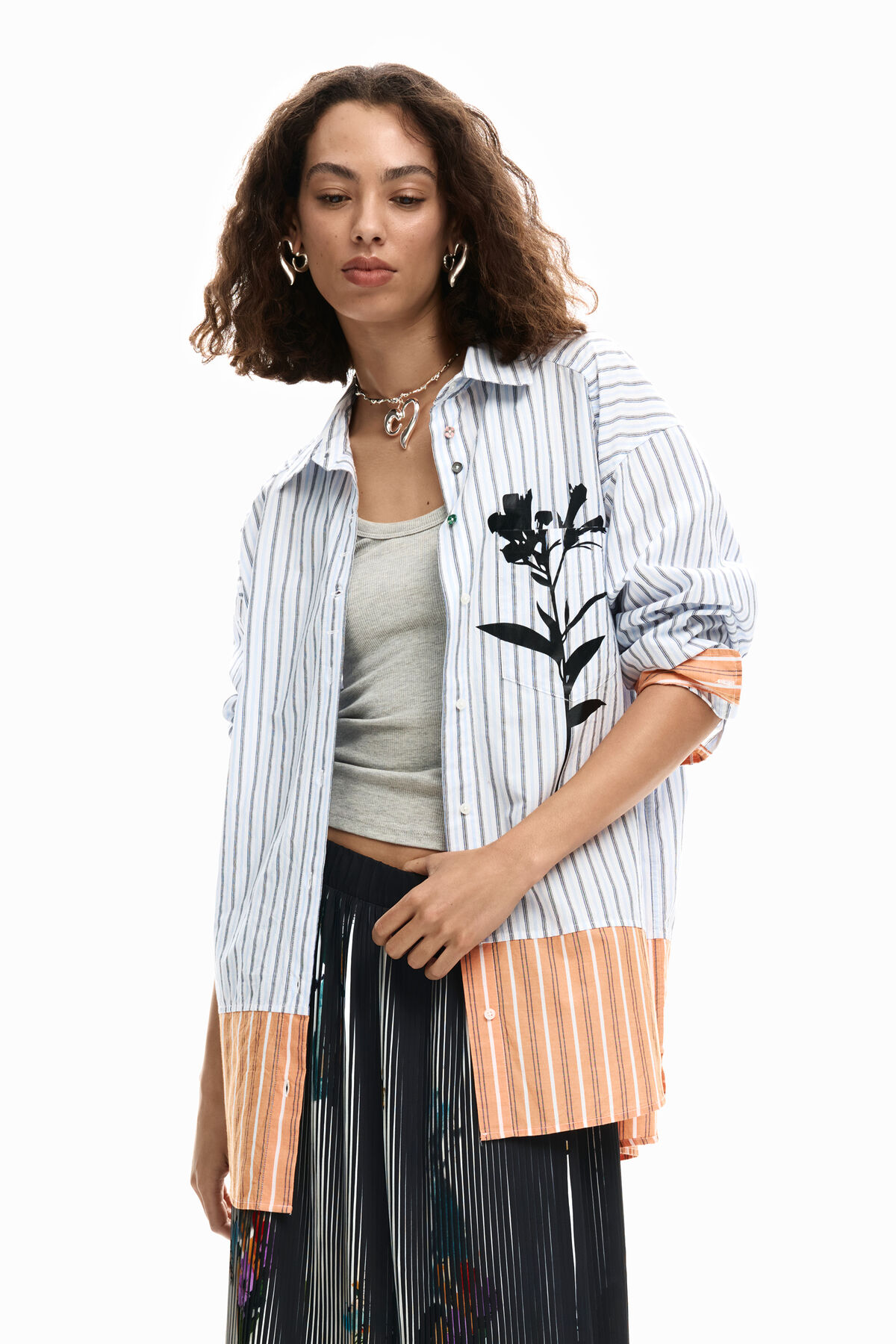 ロングストライプシャツ マルチカラー 女性用 I Desigual.com