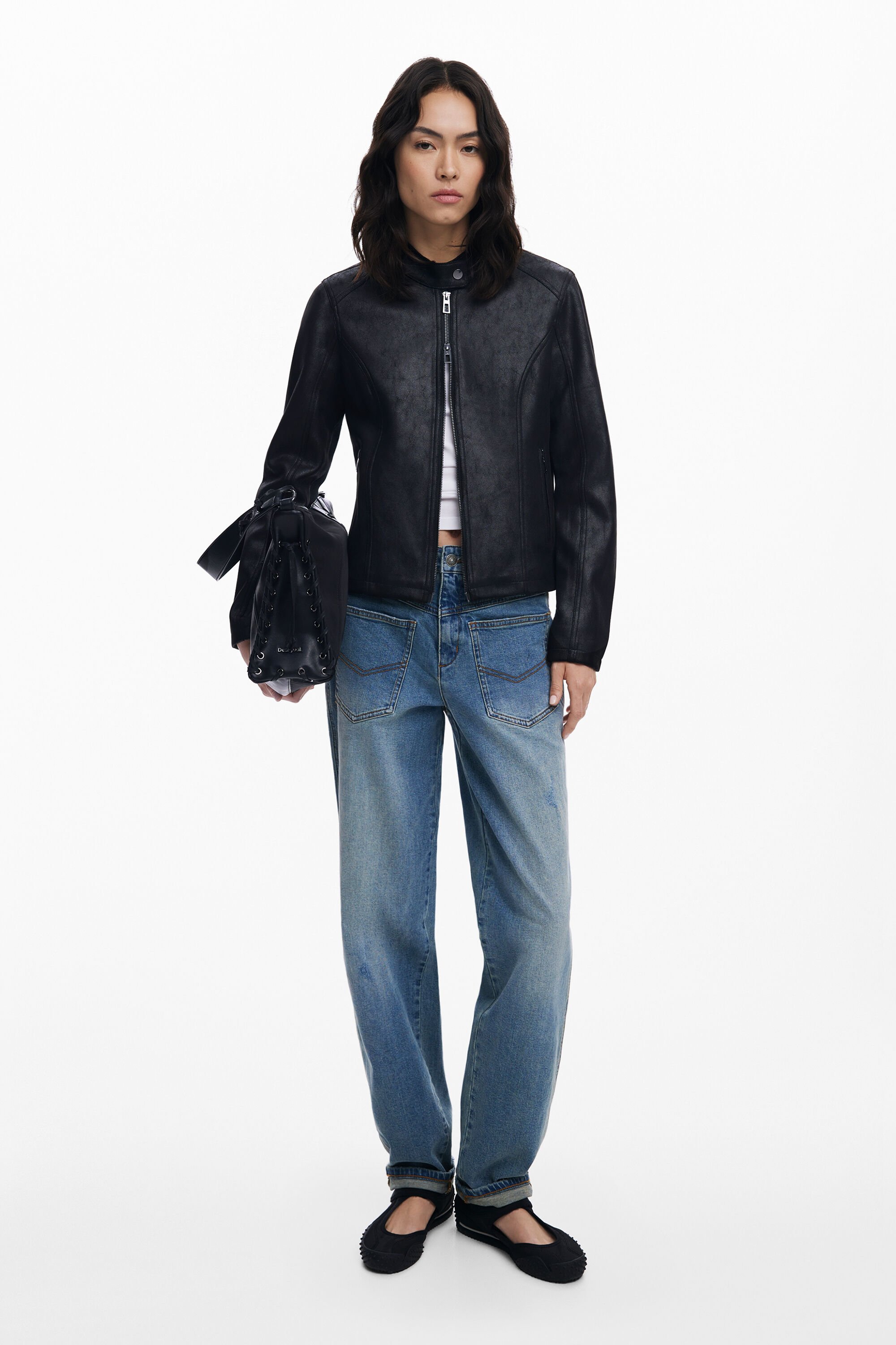 コンビネーションレザールックジャケット 女性用 I Desigual.com