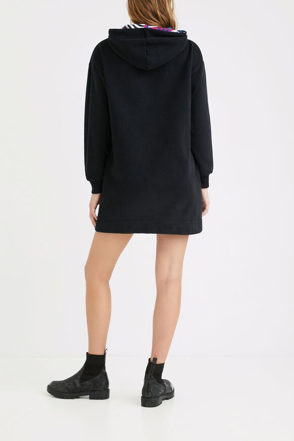 Short plush hooded dress | Desigual