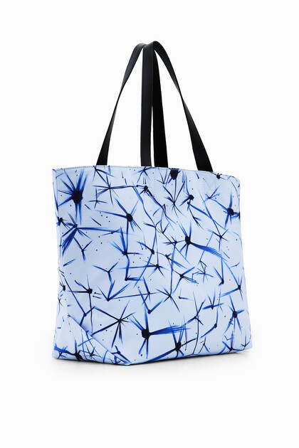 Extra large reversible arty shopper bag