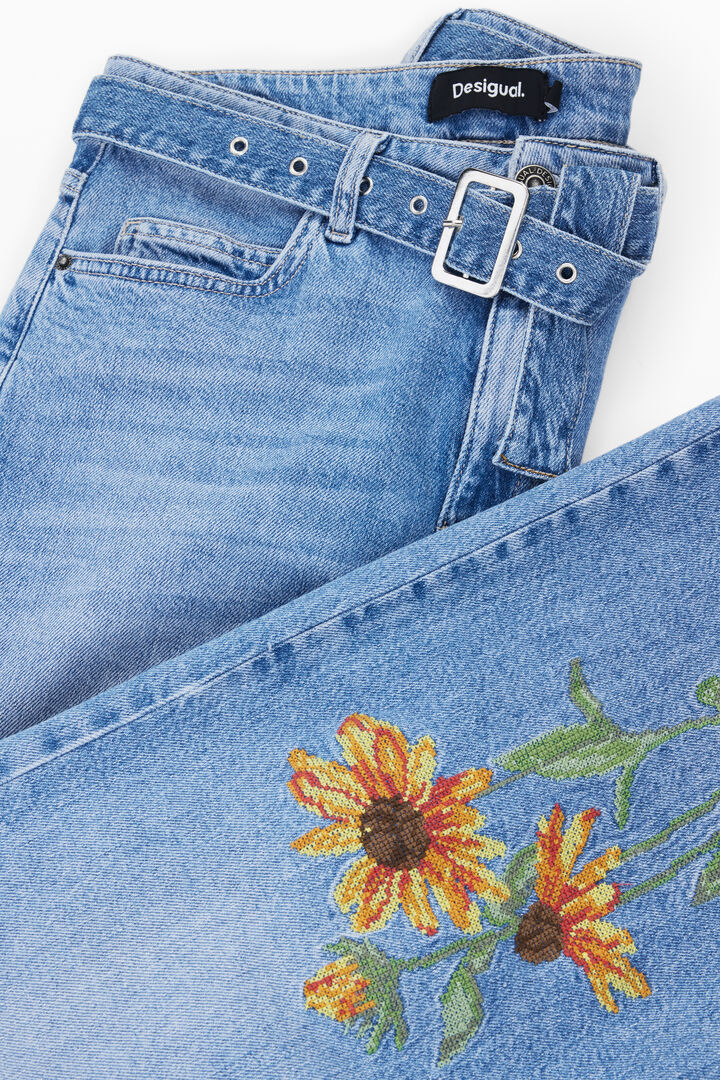 Vaquero Culotte girasoles | Desigual