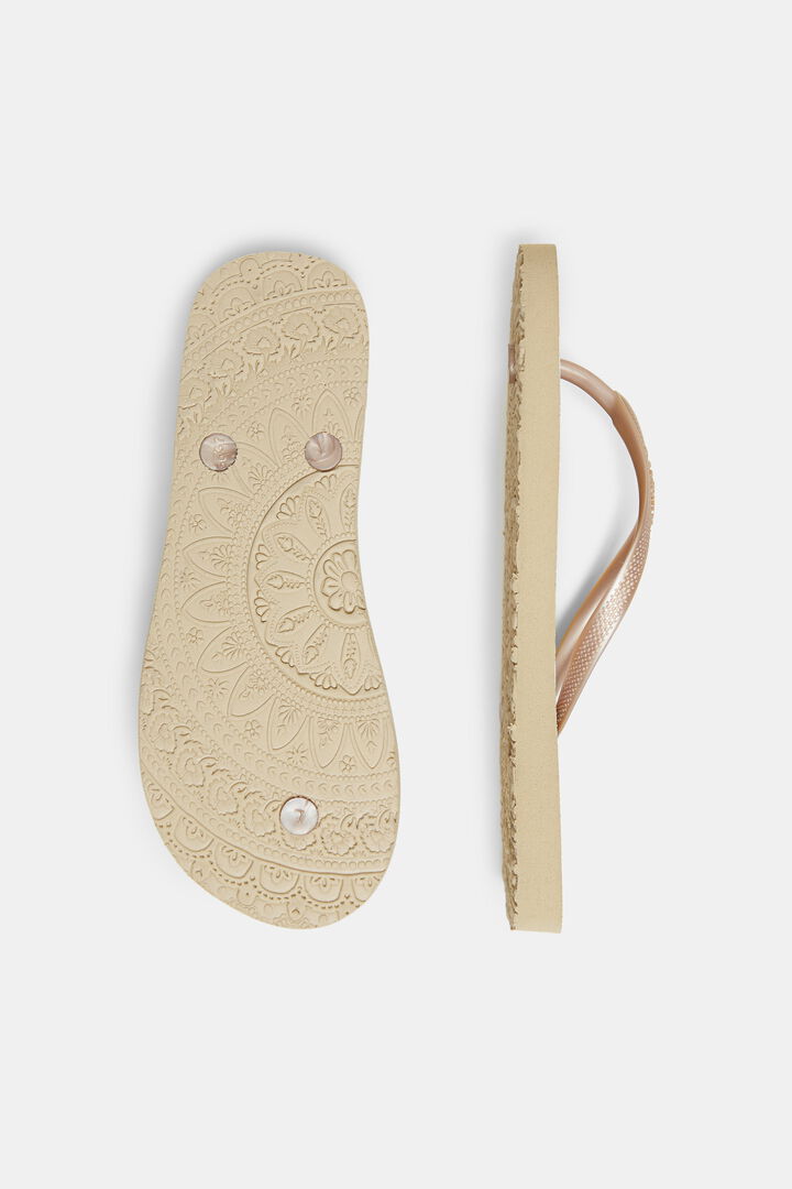 Tongs bain dorées semelle imprimée | Desigual