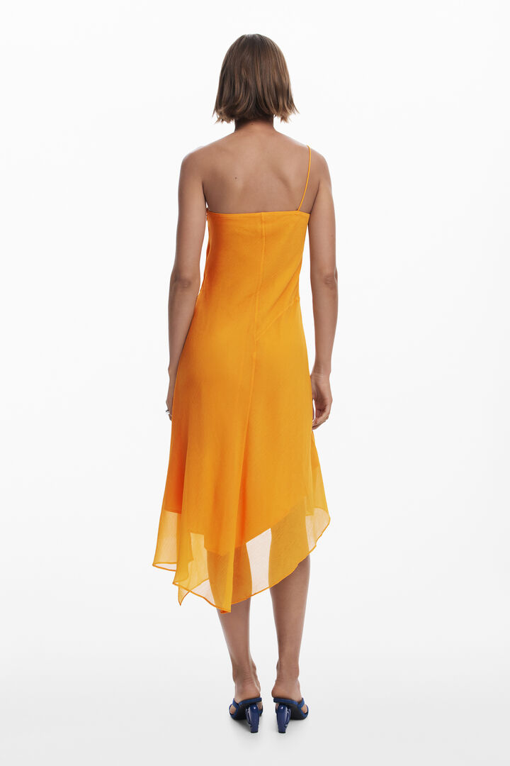 Robe midi asymétrique à volants | Desigual