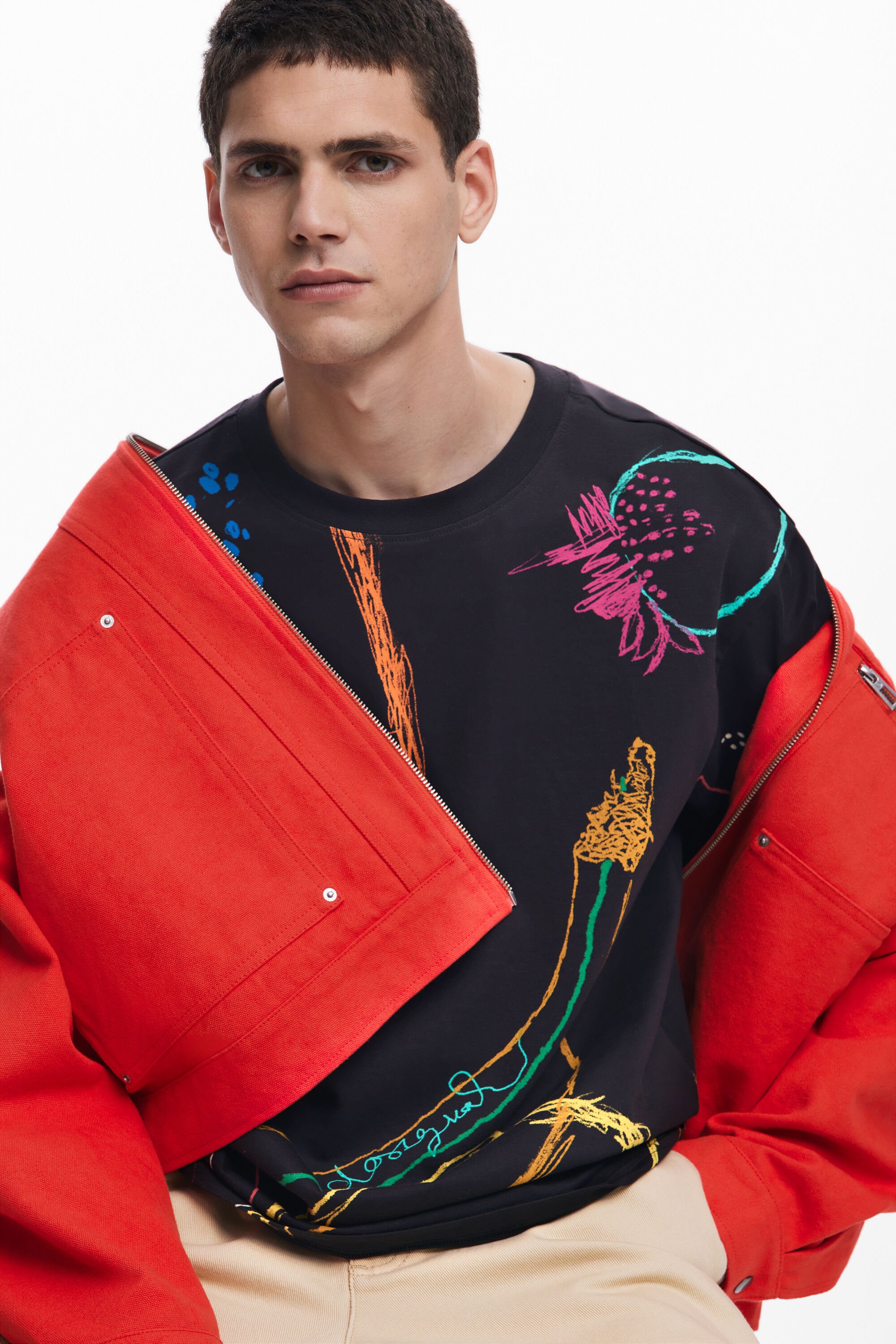 Short-sleeve T-shirt with drawings men's I Desigual.com