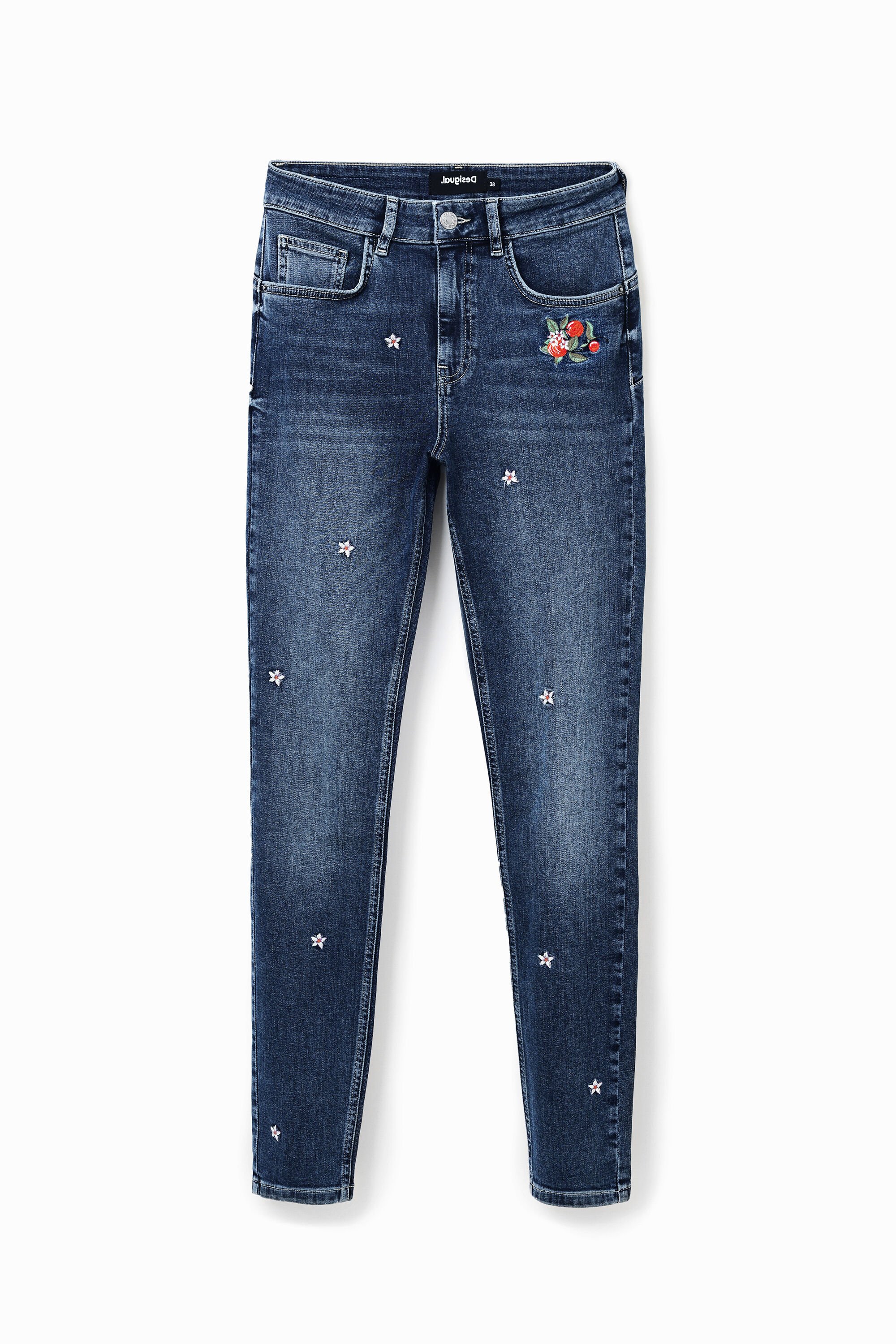 Skinny-Jeans Push-up Blumen