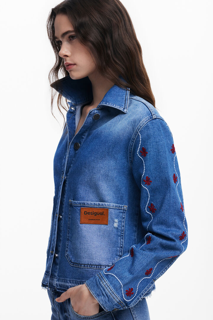 Cazadora denim flores | Desigual