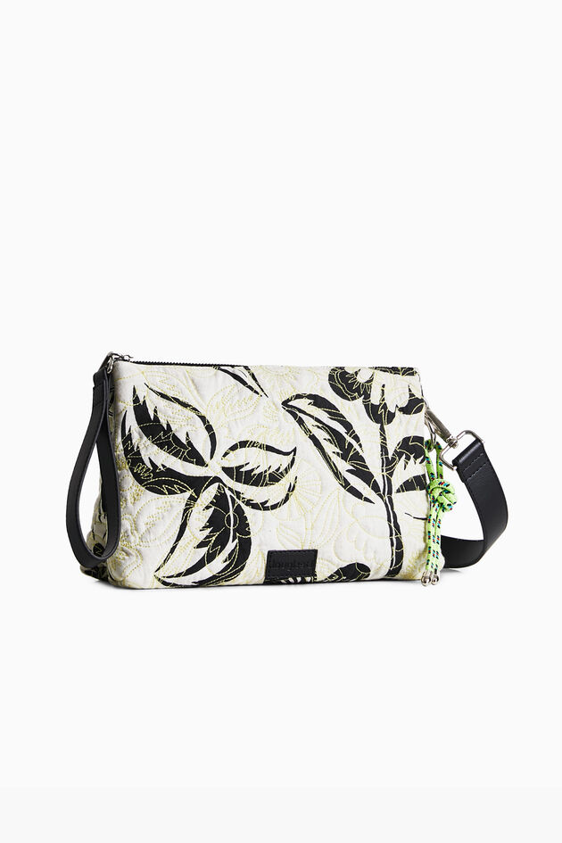 Embroidered floral crossbody bag