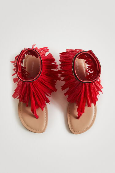 Stella Jean fringed flat sandal | Desigual