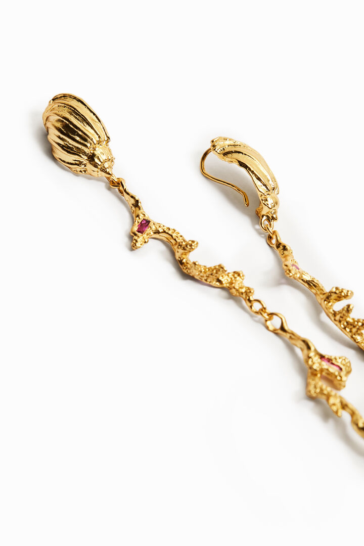 Zalio long gold plated earrings | Desigual