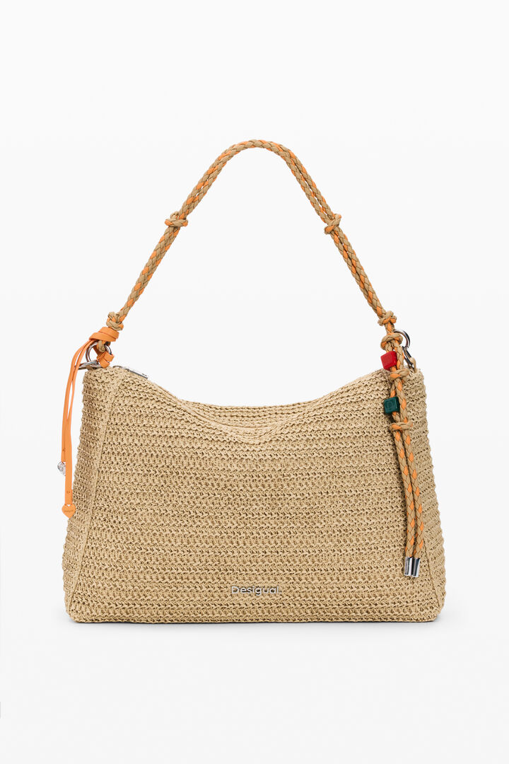 bolsa grande de r&aacute;fia com charms