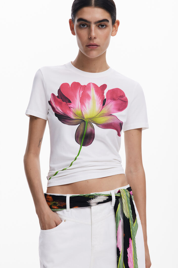 Large flower T-shirt | Desigual
