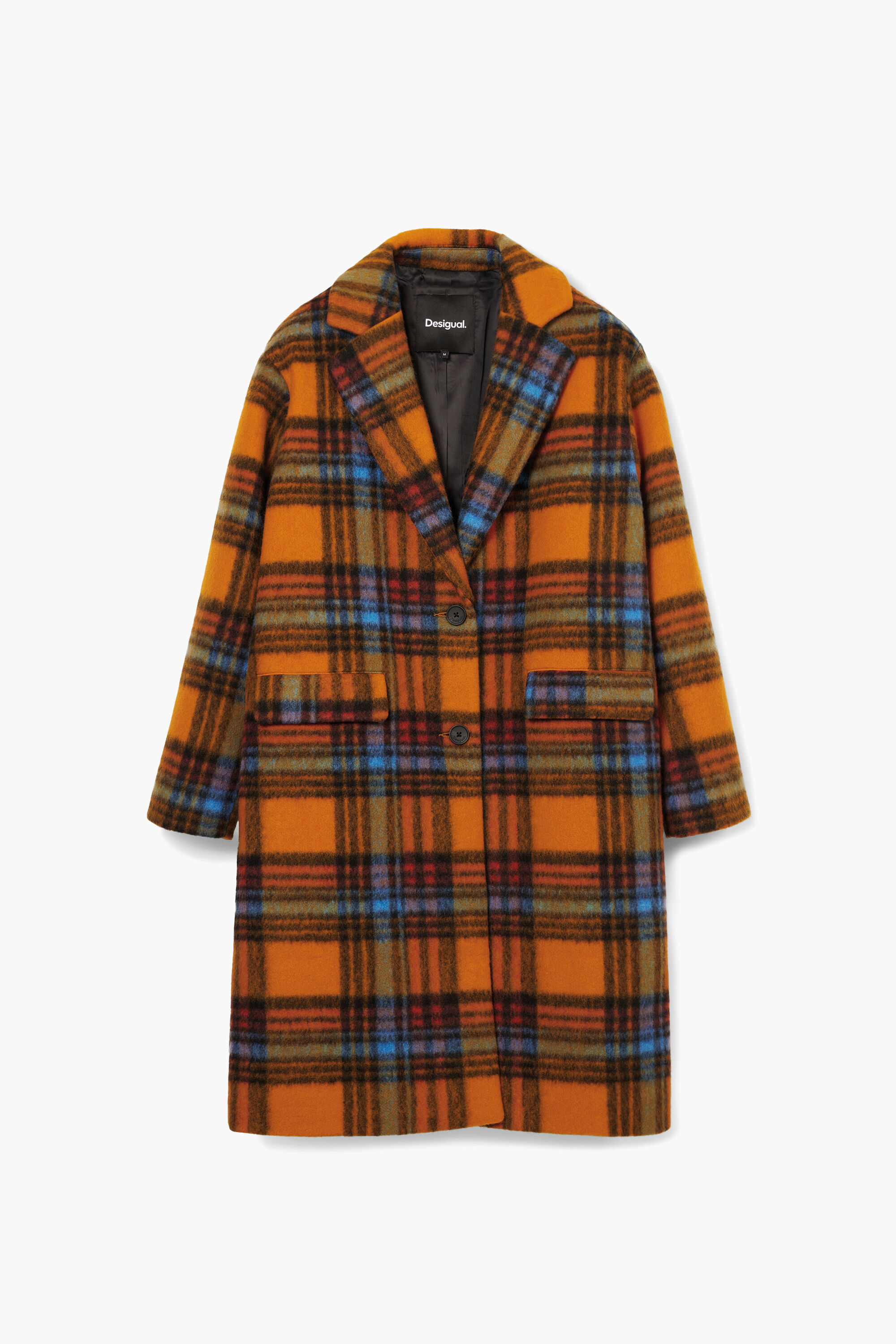 Abrigo largo cuadros - ORANGE - XL