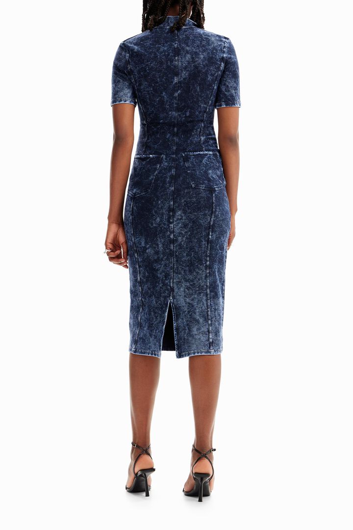 Vestido cremallera midi | Desigual