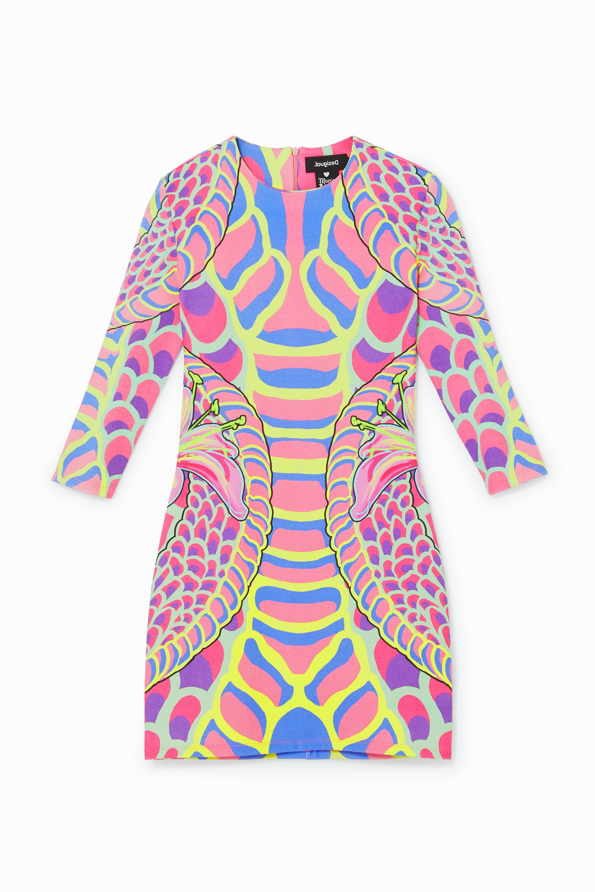 Kurzes Kleid Slim Fit Dreiviertelärmel