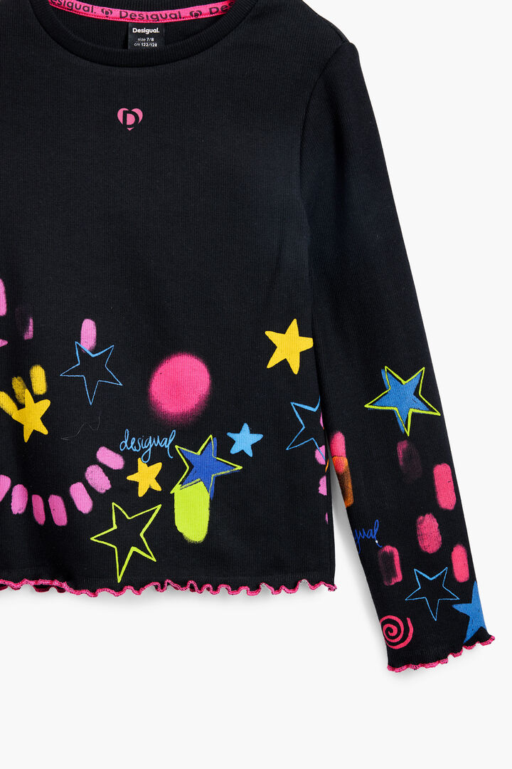 Rib T-shirt with neon designs | Desigual