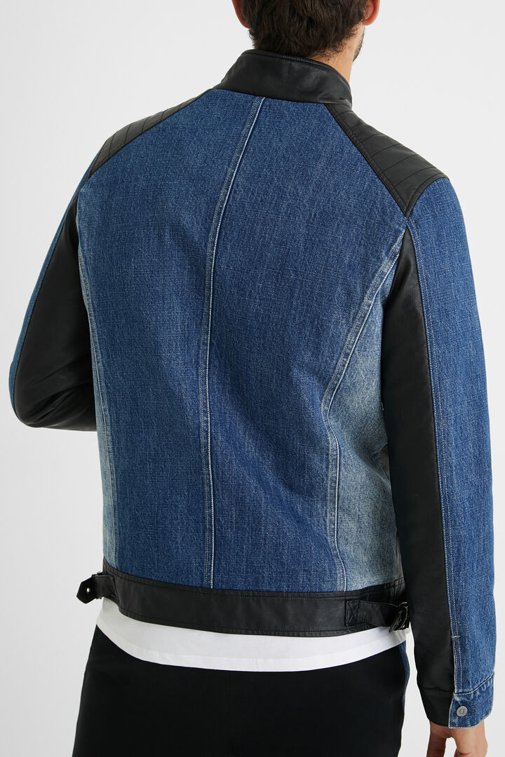 Jacket hybrid denim leather effect | Desigual
