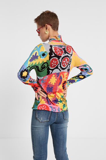 minimum natuurlijk Hiel Boho polo neck jumper