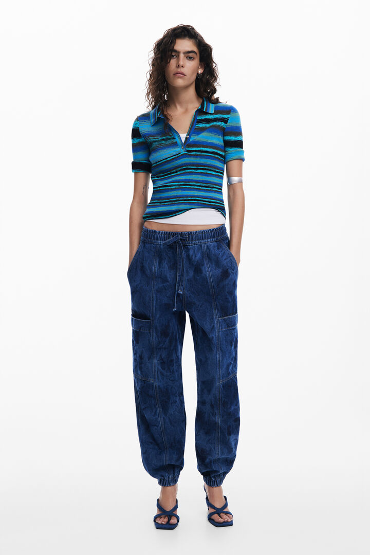 Striped knit T-shirt