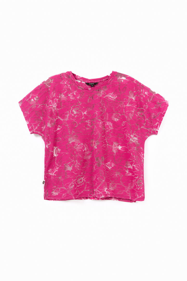 Floral T-shirt in devoré and transparencies | Desigual