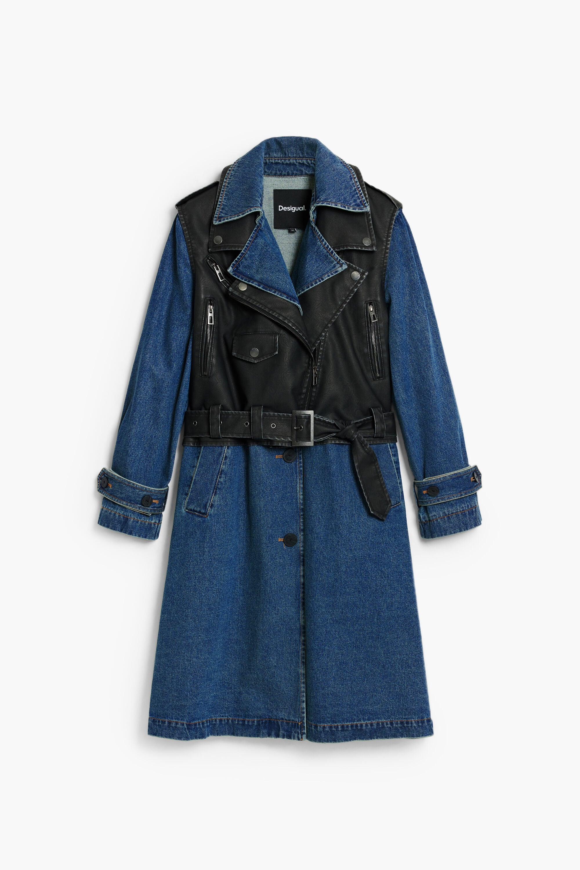 Trench desmontable denim