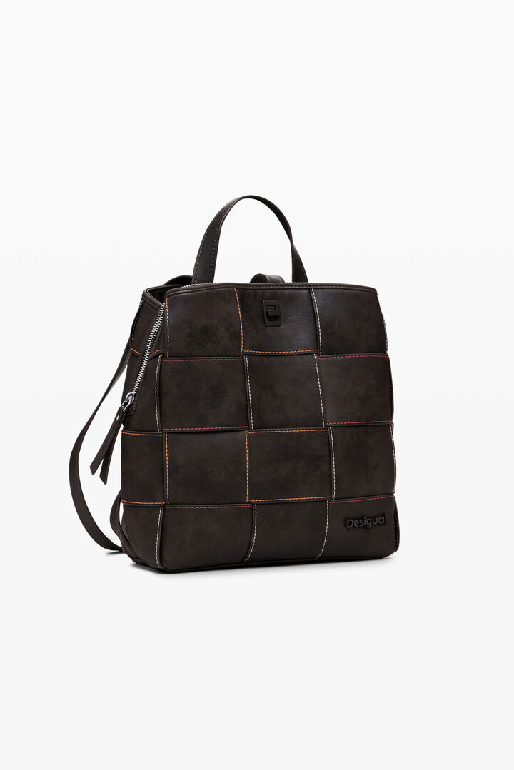 Mochila trenzada efecto piel mini | Desigual