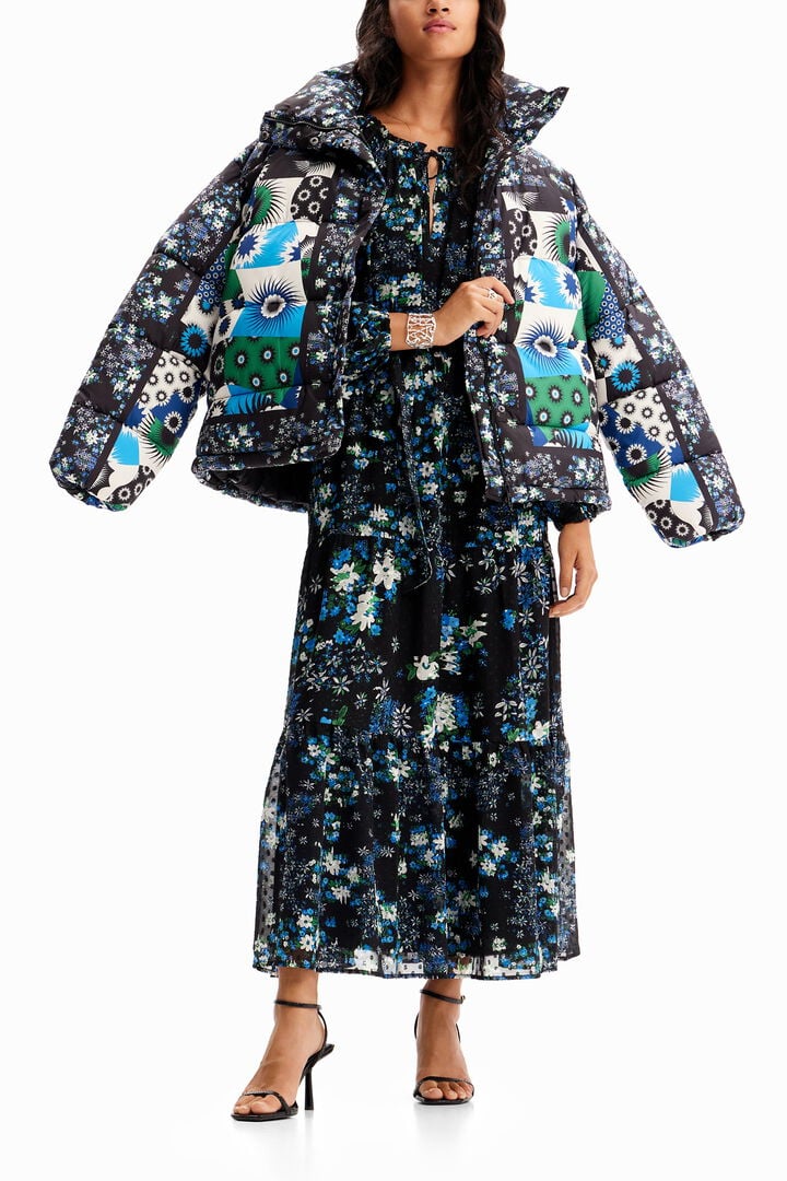 Floral plumetis midi dress | Desigual