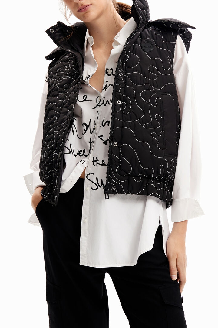 Padded plaid stitching gilet | Desigual