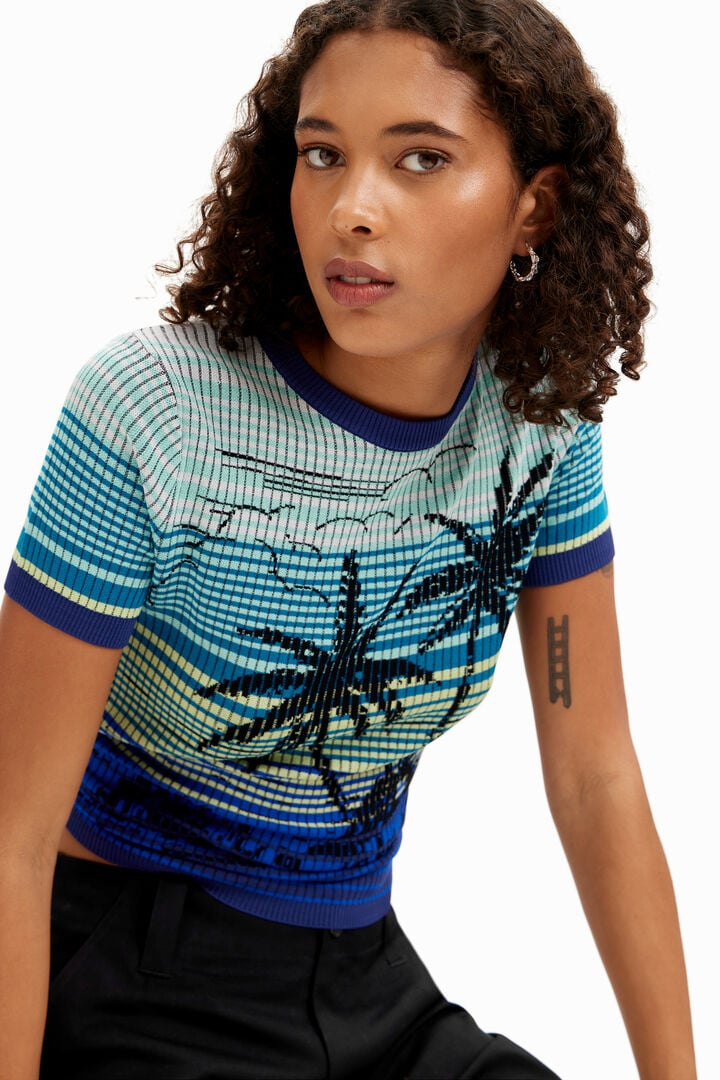 Knit palm tree T-shirt | Desigual