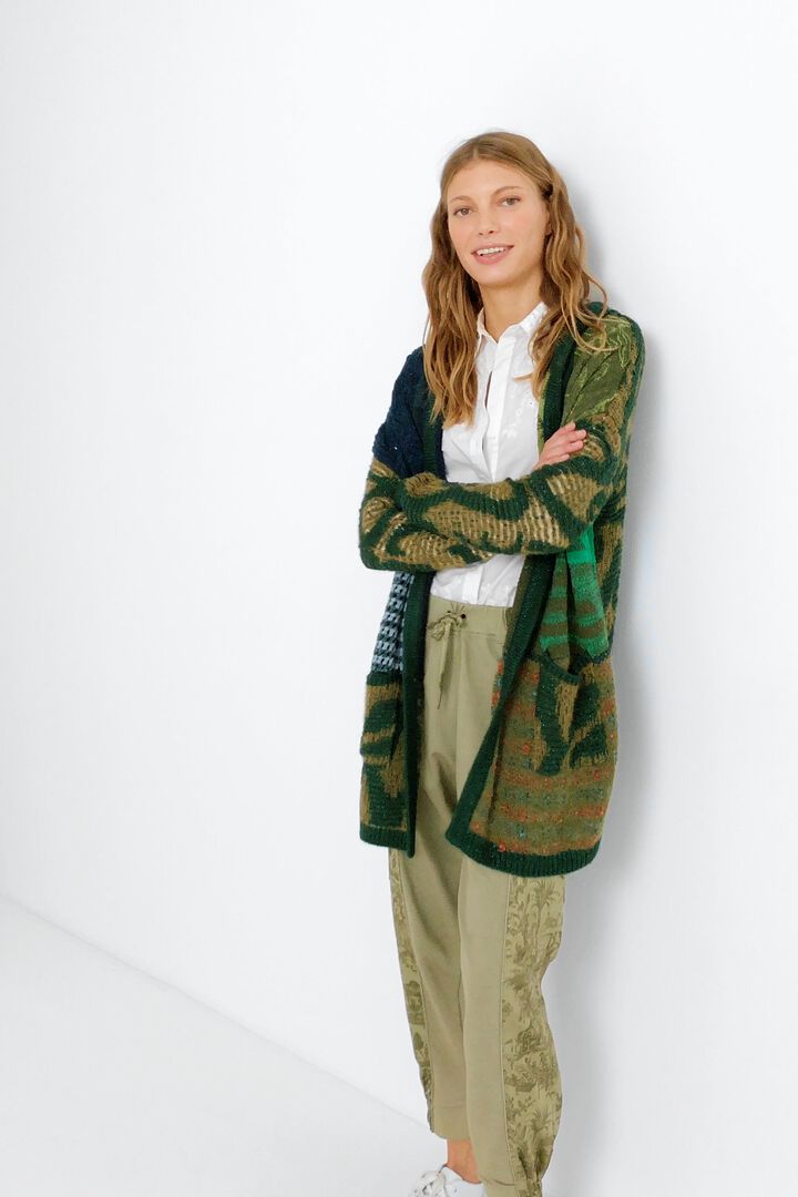 Hooded patch open jumper | Desigual