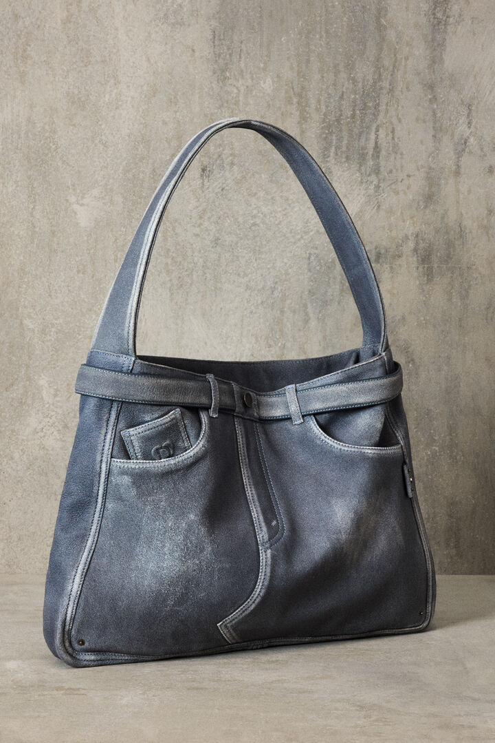Grand sac en cuir denim studio | Desigual