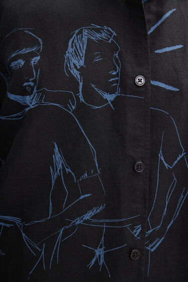 Linen illustration shirt | Desigual