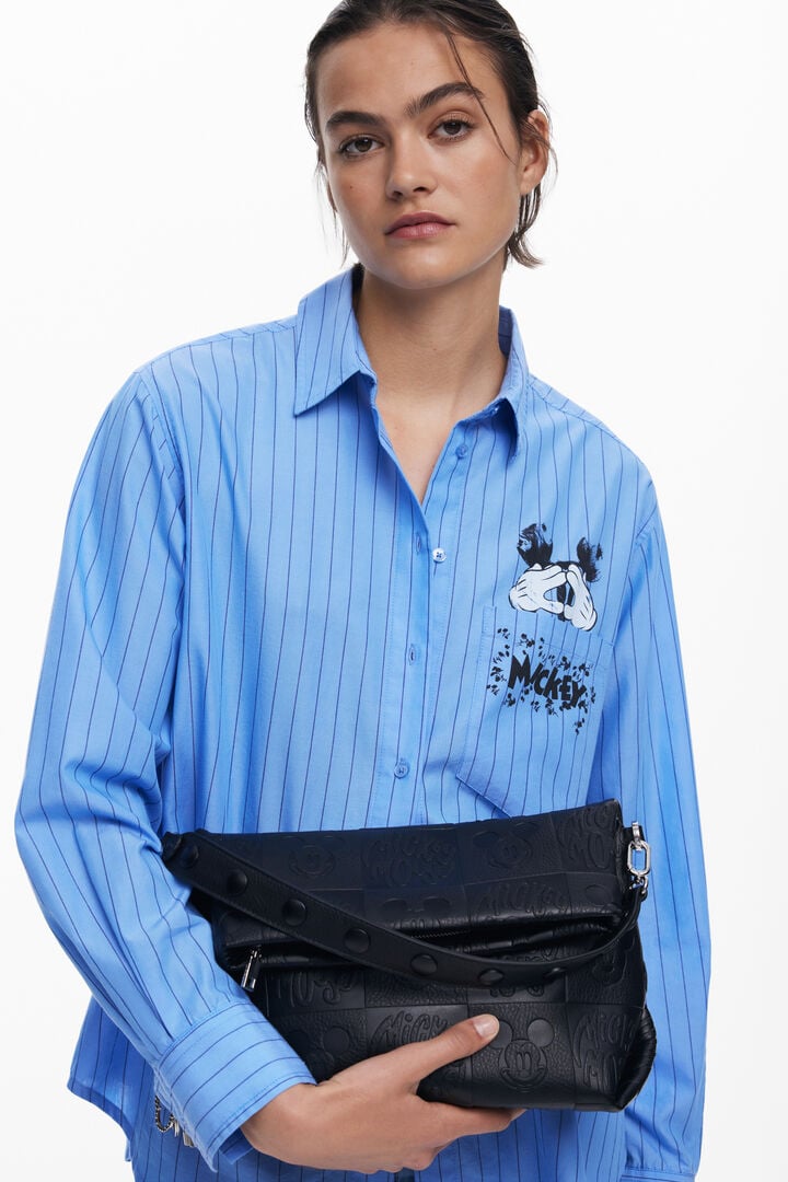 Bossa de solapa efecte pell Mickey™ mitjana | Desigual