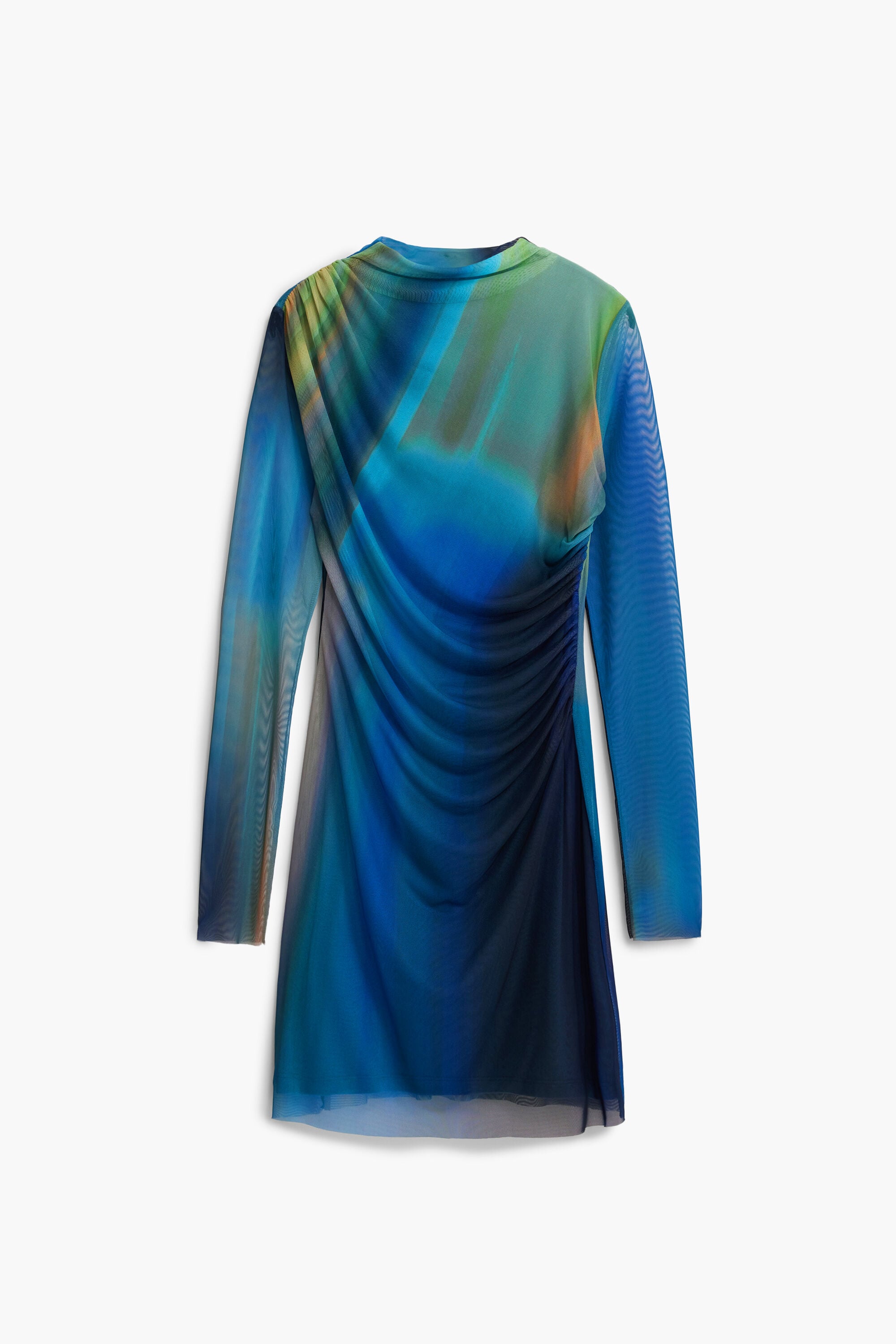 Desigual, GRADIENT KNIT DRESS, Polyester, Blue, S